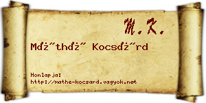 Máthé Kocsárd névjegykártya